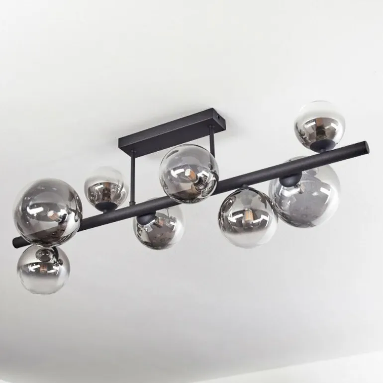 Chehalis Plafonnier, Boule lumineuse Clair, Fumé, 8 lumières