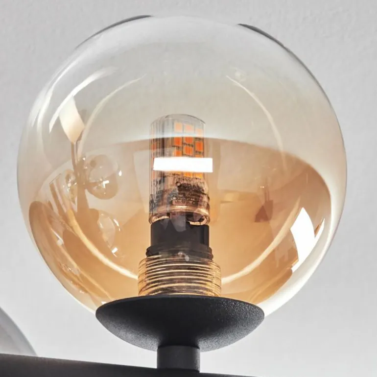Chehalis Plafonnier, Boule lumineuse Ambre, Clair, Fumé, 8 lumières