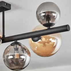 Chehalis Plafonnier, Boule lumineuse Ambre, Fumé, 8 lumières