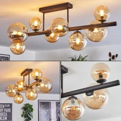 Chehalis Plafonnier, Boule lumineuse Ambre, 8 lumières