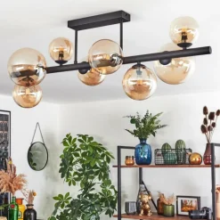 Chehalis Plafonnier, Boule lumineuse Ambre, 8 lumières