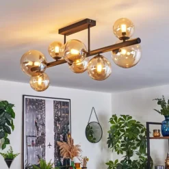 Chehalis Plafonnier, Boule lumineuse Ambre, 8 lumières