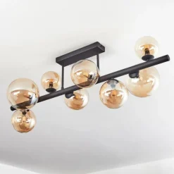 Chehalis Plafonnier, Boule lumineuse Ambre, 8 lumières