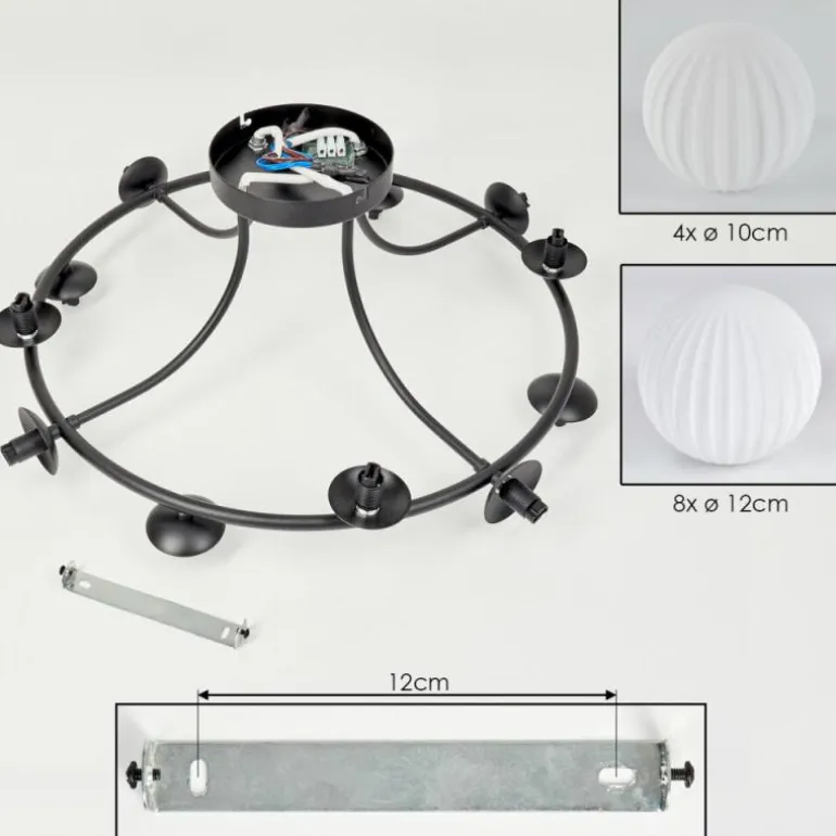 Chehalis Plafonnier, Boule lumineuse 76 cm Blanc, 12 lumières