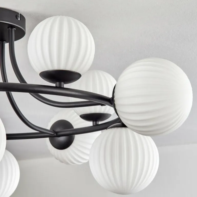 Chehalis Plafonnier, Boule lumineuse 76 cm Blanc, 12 lumières
