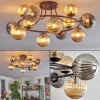Chehalis Plafonnier, Boule lumineuse Ambre, Fumé, 12 lumières