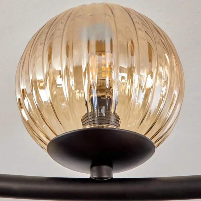Chehalis Plafonnier, Boule lumineuse Ambre, Fumé, 12 lumières