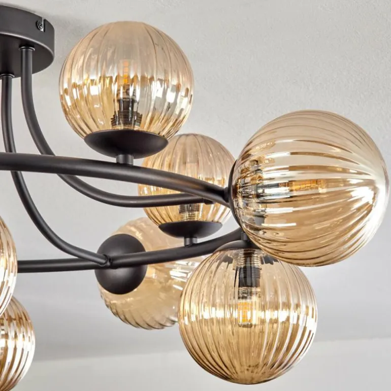 Chehalis Plafonnier, Boule lumineuse Ambre, 12 lumières