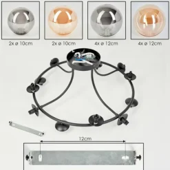 Chehalis Plafonnier, Boule lumineuse 76 cm Ambre, Fumé, 12 lumières