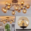 Chehalis Plafonnier, Boule lumineuse 76 cm Ambre, 12 lumières