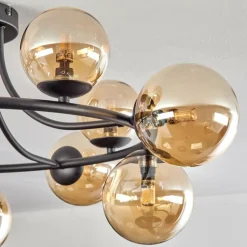 Chehalis Plafonnier, Boule lumineuse 76 cm Ambre, 12 lumières
