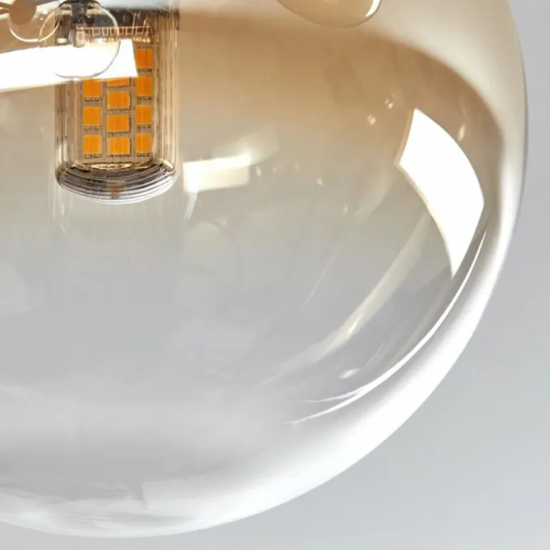 Chehalis Plafonnier, Boule lumineuse 76 cm Ambre, Clair, 12 lumières