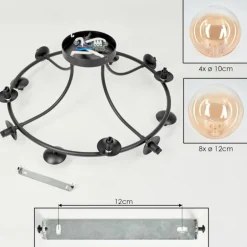 Chehalis Plafonnier, Boule lumineuse 76 cm Ambre, Clair, 12 lumières