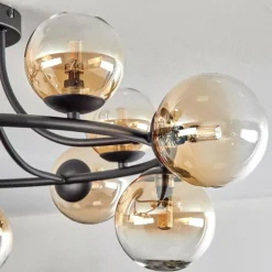 Chehalis Plafonnier, Boule lumineuse 76 cm Ambre, Clair, 12 lumières