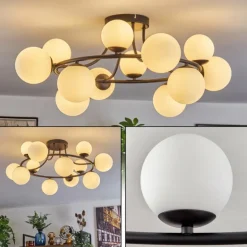 Chehalis Plafonnier, Boule lumineuse 76 cm Blanc, 12 lumières