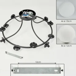Chehalis Plafonnier, Boule lumineuse 76 cm Blanc, 12 lumières