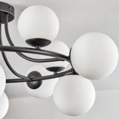 Chehalis Plafonnier, Boule lumineuse 76 cm Blanc, 12 lumières