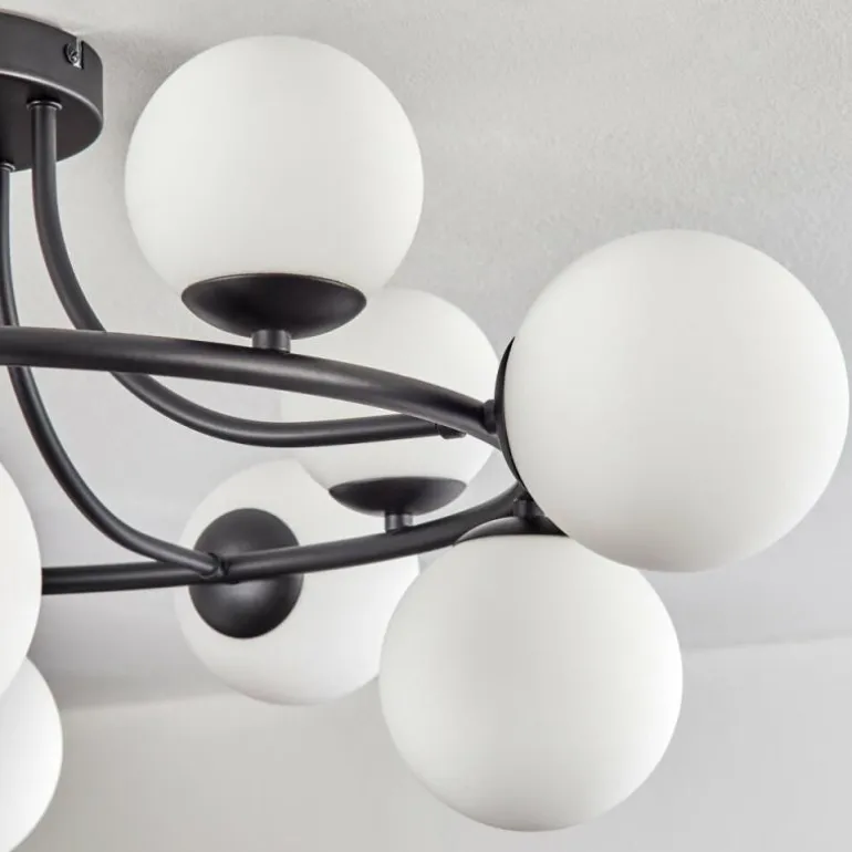 Chehalis Plafonnier, Boule lumineuse 76 cm Blanc, 12 lumières