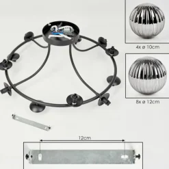 Chehalis Plafonnier, Boule lumineuse 76 cm Fumé, 12 lumières