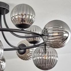 Chehalis Plafonnier, Boule lumineuse 76 cm Fumé, 12 lumières