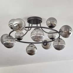 Chehalis Plafonnier, Boule lumineuse 76 cm Fumé, 12 lumières