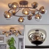 Chehalis Plafonnier, Boule lumineuse 76 cm Chrome, Clair, Fumé, 12 lumières