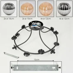 Chehalis Plafonnier, Boule lumineuse 76 cm Ambre, Fumé, 12 lumières
