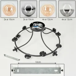 Chehalis Plafonnier, Boule lumineuse 76 cm Ambre, Clair, Fumé, 12 lumières
