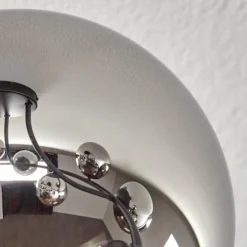 Chehalis Plafonnier, Boule lumineuse 76 cm Chrome, Fumé, 12 lumières