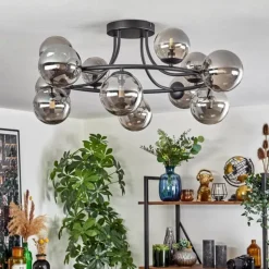 Chehalis Plafonnier, Boule lumineuse Fumé, 12 lumières