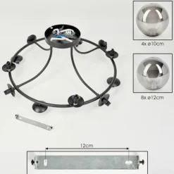 Chehalis Plafonnier, Boule lumineuse Fumé, 12 lumières