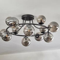 Chehalis Plafonnier, Boule lumineuse Fumé, 12 lumières