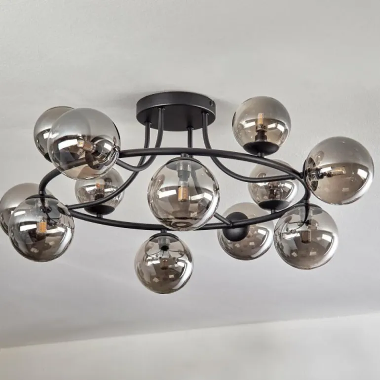 Chehalis Plafonnier, Boule lumineuse Fumé, 12 lumières