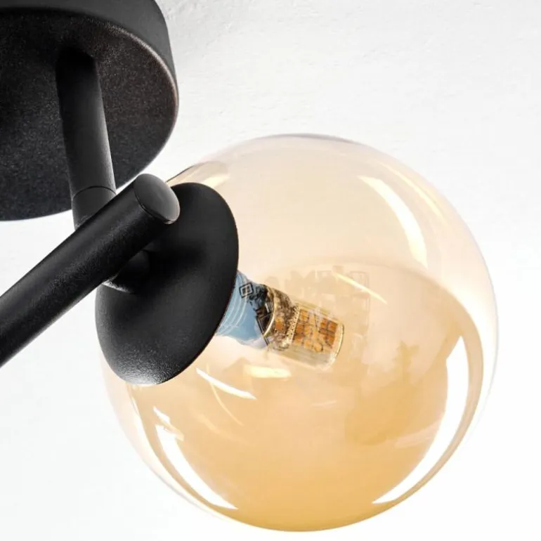 Chehalis Plafonnier, Boule lumineuse Ambre, 3 lumières