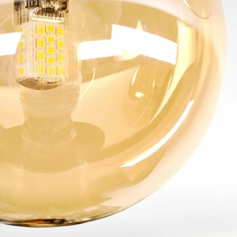 Chehalis Plafonnier, Boule lumineuse Ambre, 3 lumières
