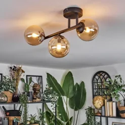 Chehalis Plafonnier, Boule lumineuse Ambre, 3 lumières