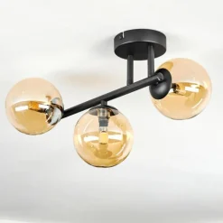 Chehalis Plafonnier, Boule lumineuse Ambre, 3 lumières
