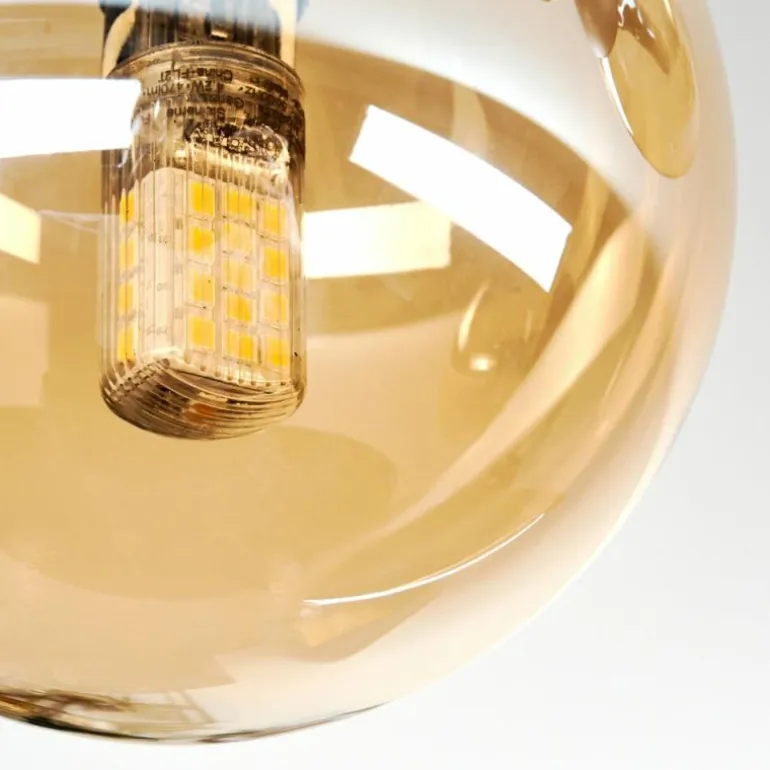 Chehalis Plafonnier, Boule lumineuse Ambre, 3 lumières