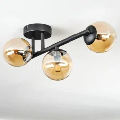 Chehalis Plafonnier, Boule lumineuse Ambre, 3 lumières