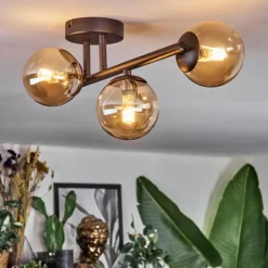 Chehalis Plafonnier, Boule lumineuse Ambre, 3 lumières