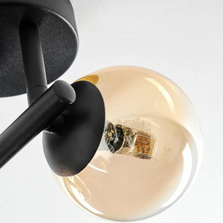 Chehalis Plafonnier, Boule lumineuse Ambre, Clair, 3 lumières