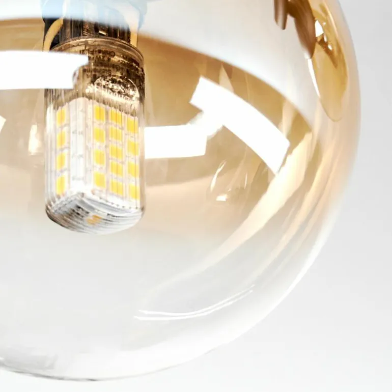 Chehalis Plafonnier, Boule lumineuse Ambre, Clair, 3 lumières