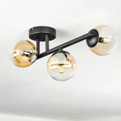 Chehalis Plafonnier, Boule lumineuse Ambre, Clair, 3 lumières