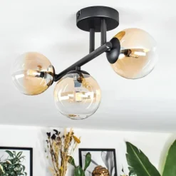 Chehalis Plafonnier, Boule lumineuse Ambre, Clair, 3 lumières