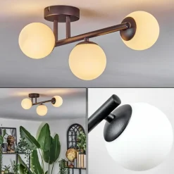 Chehalis Plafonnier, Boule lumineuse Blanc, 3 lumières