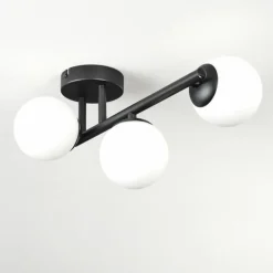 Chehalis Plafonnier, Boule lumineuse Blanc, 3 lumières