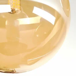 Chehalis Plafonnier, Boule lumineuse 23 cm Ambre, Fumé, 3 lumières