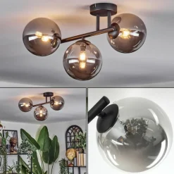 Chehalis Plafonnier, Boule lumineuse Fumé, 3 lumières