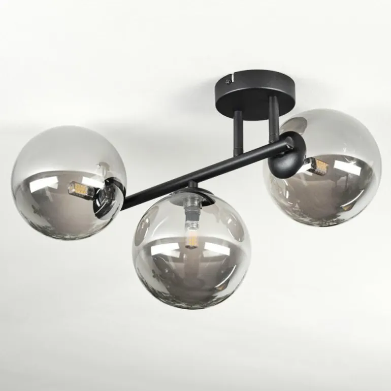 Chehalis Plafonnier, Boule lumineuse Fumé, 3 lumières