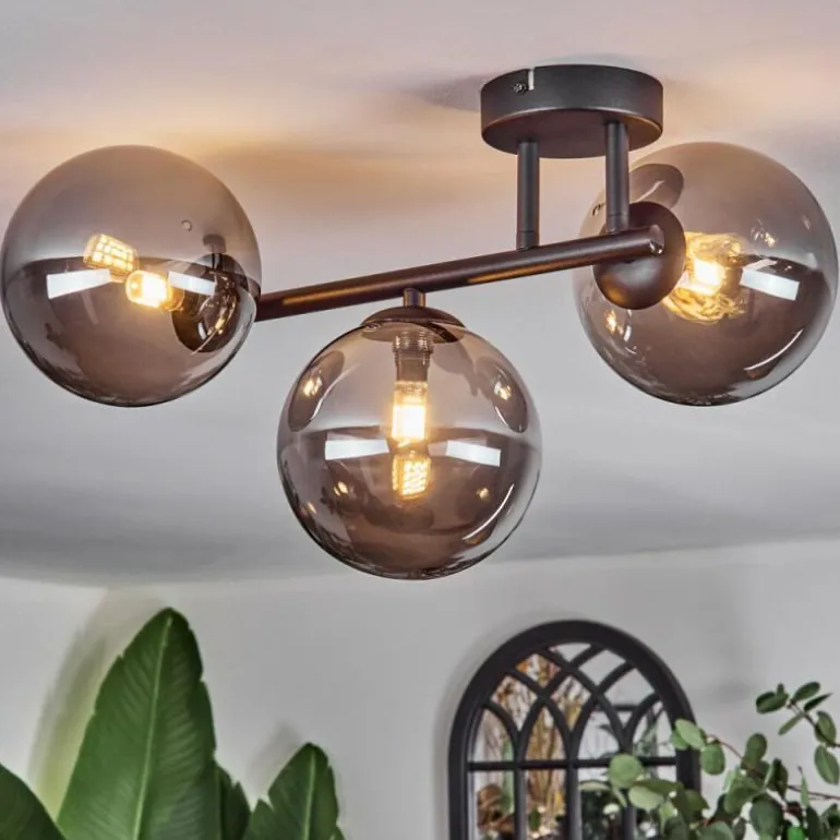 Chehalis Plafonnier, Boule lumineuse Fumé, 3 lumières